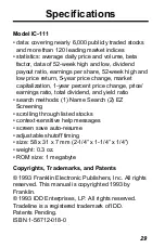 Preview for 30 page of Franklin IC-111 User Manual