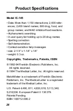 Предварительный просмотр 27 страницы Franklin IC-145 User Manual