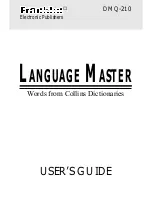 Franklin LANGUAGE MASTER DMQ-210 User Manual preview