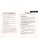 Preview for 4 page of Franklin Language Master LM-4000 User Manual