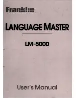 Franklin Language Master LM-5000 User Manual preview