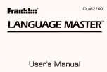 Franklin Language Master QLM-2200 User Manual preview