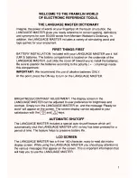 Preview for 2 page of Franklin LM-300 User Manual