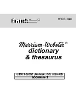 Preview for 1 page of Franklin MWD-1440 User Manual