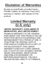 Preview for 80 page of Franklin MWD-1490 User Manual