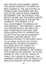 Preview for 81 page of Franklin MWD-1490 User Manual