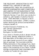 Preview for 83 page of Franklin MWD-1490 User Manual