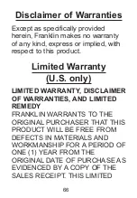 Preview for 66 page of Franklin MWD-480 User Manual