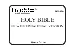 Preview for 1 page of Franklin NIV-450 User Manual