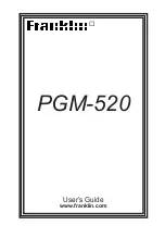 Franklin PGM-520 User Manual preview