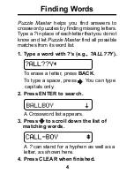 Предварительный просмотр 5 страницы Franklin Puzzle Master CWM-106 User Manual