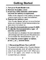 Preview for 4 page of Franklin Puzzle Master CWM-206 User Manual