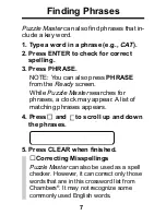 Preview for 8 page of Franklin Puzzle Master CWM-206 User Manual