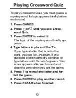 Preview for 14 page of Franklin Puzzle Master CWM-206 User Manual