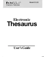 Preview for 1 page of Franklin QC-20 User Manual