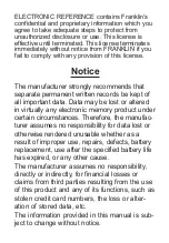 Preview for 3 page of Franklin Rolodex E-Z File RK-8201 User Manual