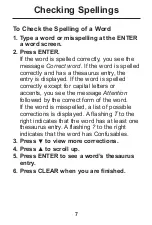 Preview for 8 page of Franklin Spelling Ace Pro & Puzzle Solver SA-309 User Manual