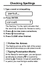 Preview for 5 page of Franklin SpellingAce With Thesaurus SA-206 User Manual