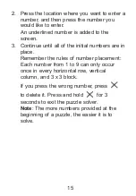 Preview for 15 page of Franklin SUDOKU SDU-320 User Manual