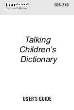 Preview for 1 page of Franklin Talking Children's Dictionary CDS-240 User Manual