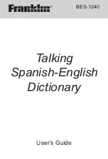 Franklin Talking Spanish-English Dictionary BES-1240 User Manual предпросмотр