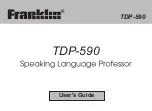 Preview for 1 page of Franklin TDP-590 User Manual