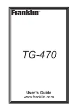 Preview for 1 page of Franklin TG-470 User Manual