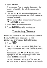 Preview for 14 page of Franklin TG-470 User Manual