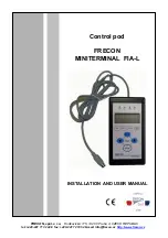 Предварительный просмотр 1 страницы Frecon MINITERMINAL FIA-L Installation And User Manual