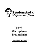 Preview for 1 page of Fredenstein F676 Operating Manual