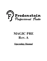 Fredenstein MAGIC PRE Operating Manual предпросмотр