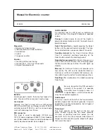 Preview for 1 page of Frederiksen Electronic counter Manual