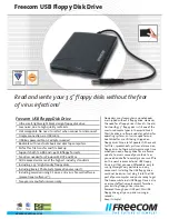 Freecom USB FLOPPY DISK DRIVE Datasheet предпросмотр