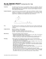 Предварительный просмотр 1 страницы Freedom Innovations SLALOM SKI Instructions For Use