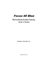Freedom Scientific Focus 40 Blue User Manual preview