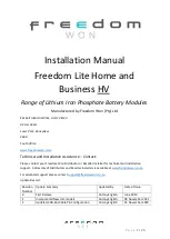 Freedom Won Freedom Lite Business 40/32 HV Installation Manual preview