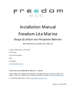 Freedom Won LiTE 10/8 Marine Installation Manual preview