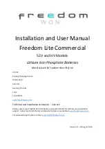 Freedom Won Lite Commercial 100/70 Installation And User Manual preview