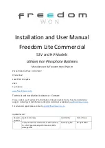 Freedom Won Lite Commercial 100/80 HV Installation And User Manual preview