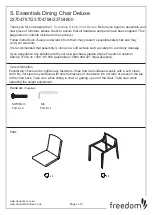 Freedom S. Essentials Dining Chair Deluxe Quick Start Manual preview