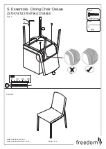 Предварительный просмотр 2 страницы Freedom S. Essentials Dining Chair Deluxe Quick Start Manual