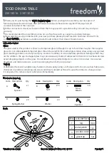 Freedom TODD DINING TABLE 23413016 Assembly Instructions предпросмотр