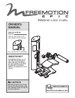 Freemotion EPIC GZFI8148.0 Owner'S Manual preview