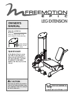 Freemotion EPIC LEG EXTENSION GZFI8013.6 Owner'S Manual preview