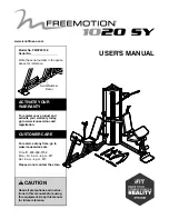 Preview for 1 page of Freemotion 1020 SY User Manual