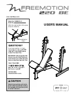 Preview for 1 page of Freemotion 220 BE User Manual