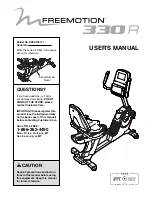 Preview for 1 page of Freemotion 330 R User Manual