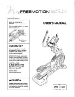 Freemotion e5.5 SFEL51412.0 User Manual preview