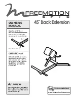 Preview for 1 page of Freemotion EPIC GZFW2061.3 Owner'S Manual