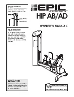 Freemotion EPIC HIP AB. EPIC HIP AD Owner'S Manual preview